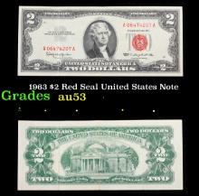 1963 $2 Red Seal United States Note Grades Select AU