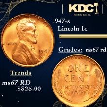 1947-s Lincoln Cent 1c Grades GEM++ Unc RD