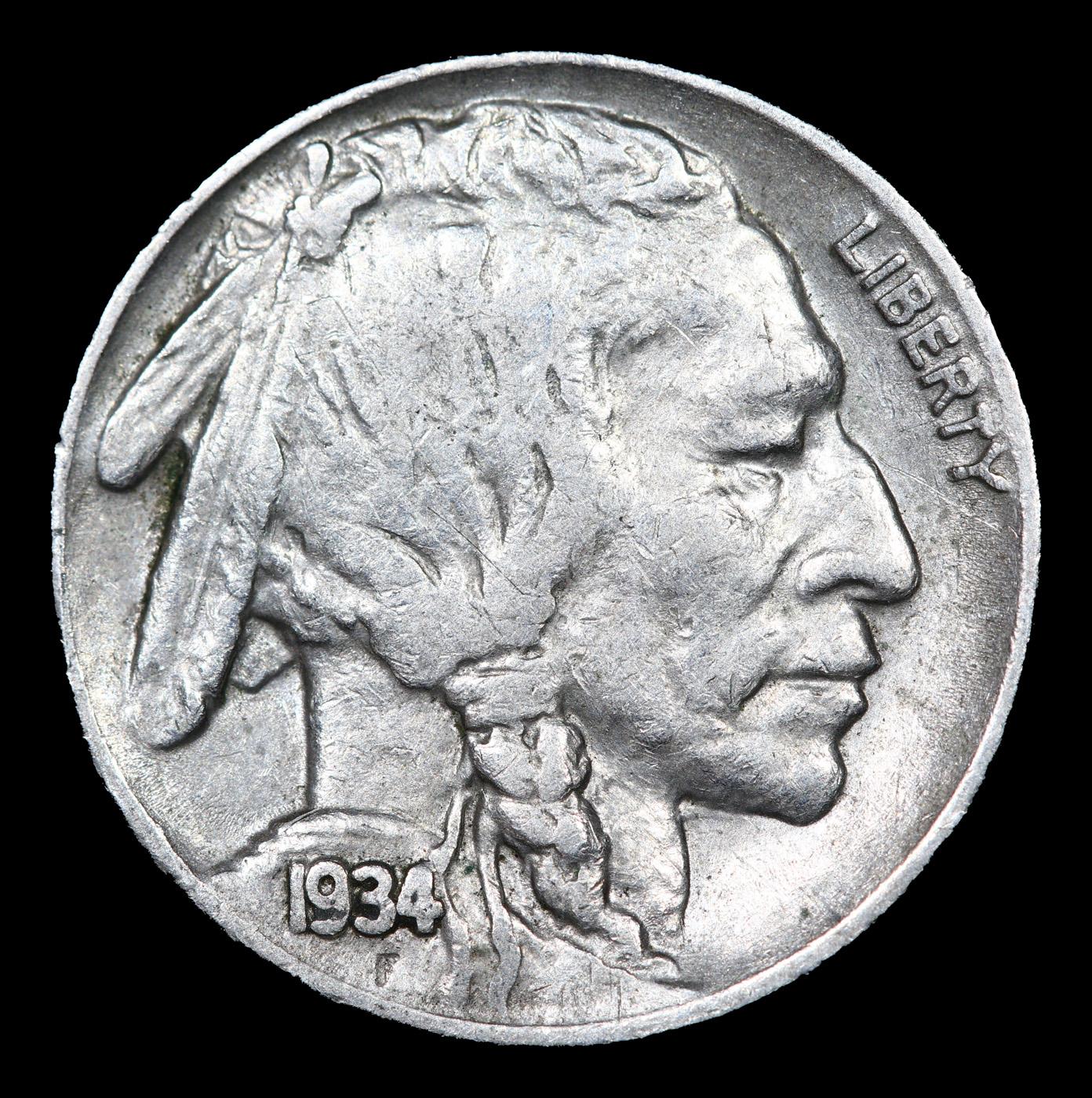 1934-p Buffalo Nickel 5c Grades Select Unc