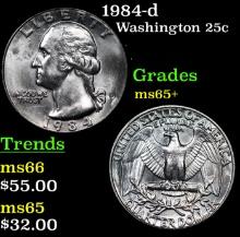 1984-d Washington Quarter 25c Grades GEM+ Unc