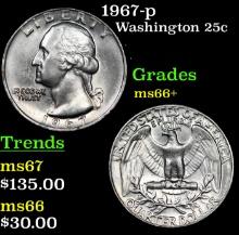 1967-p Washington Quarter 25c Grades GEM++ Unc