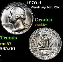 1970-d Washington Quarter 25c Grades GEM++ Unc