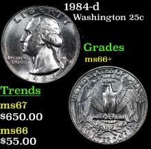 1984-d Washington Quarter 25c Grades GEM++ Unc