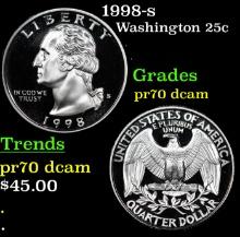 Proof 1998-s Washington Quarter 25c Grades GEM++ Proof Deep Cameo