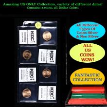 Great Page of 4 US Presidential Dollar Coins