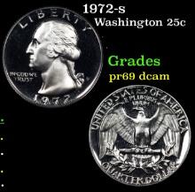 Proof 1972-s Washington Quarter 25c Grades GEM++ Proof Deep Cameo