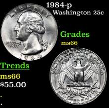 1984-p Washington Quarter 25c Grades GEM+ Unc