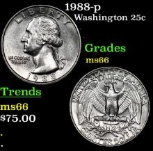 1988-p Washington Quarter 25c Grades GEM+ Unc