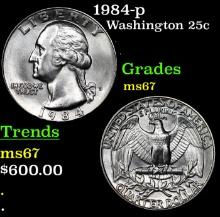 1984-p Washington Quarter 25c Grades GEM++ Unc