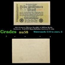 1923 Germany (Weimar) 10 Million Marks Hyperinflation Note P# 106a, Watermark G/D in Stars Grades vf
