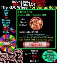 CRAZY Penny Wheel Buy THIS 1985-d solid Red BU Lincoln 1c roll & get 1-10 BU Red rolls FREE WOW
