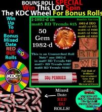 CRAZY Penny Wheel Buy THIS 1982-d solid Red BU Lincoln 1c roll & get 1-10 BU Red rolls FREE WOW