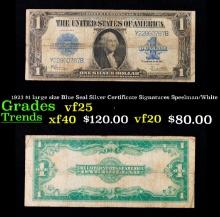 1923 Speelman/White $1 large size Blue Seal Silver Certificate Grades vf+