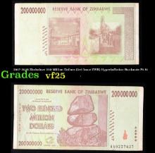 2007-2008 Zimbabwe 200 Million Dollars (3rd Issue ZWR) Hyperinflation Banknote P# 81 Grades vf+