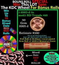 INSANITY The CRAZY Penny Wheel 1000s won so far, WIN this 2005-d BU RED roll get 1-10 FREE