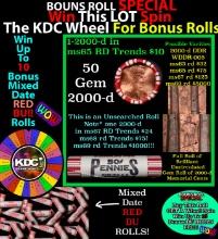 1-10 FREE BU RED Penny rolls with win of this 2000-d SOLID RED BU Lincoln 1c roll incredibly FUN whe