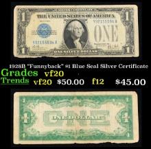 1928B $1 Blue Seal Silver Certificate Grades vf, very fine