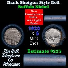 Buffalo Nickel Shotgun Roll in Old Bank Style 'Bell Telephone' Wrapper 1920 & s Mint Ends