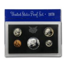 1970 United States Mint Proof Set 5 coins No Outer Box