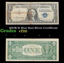 1957B $1 Blue Seal Silver Certificate Grades vf, very fine
