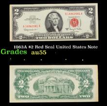 1963A $2 Red Seal United States Note Grades Choice AU