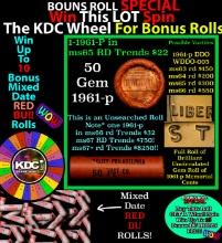 CRAZY Penny Wheel Buy THIS 1961-p solid Red BU Lincoln 1c roll & get 1-10 BU Red rolls FREE WOW Grad