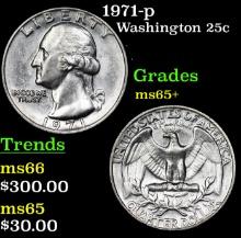 1971-p Washington Quarter 25c Grades GEM+ Unc