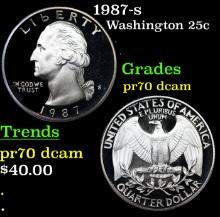 Proof 1987-s Washington Quarter 25c Grades GEM++ Proof Deep Cameo