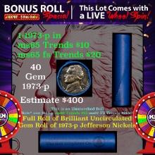 CRAZY Nickel Wheel Buy THIS 1973-p solid  BU Jefferson 5c roll & get 1-5 BU rolls FREE WOW