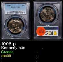 PCGS 1996-p Kennedy Half Dollar 50c Graded ms66 By PCGS