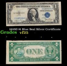 1935D $1 Blue Seal Silver Certificate vf+