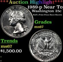 ***Auction Highlight*** 1989-p Washington Quarter Near Top Pop! 25c Graded ms67 By SEGS (fc)