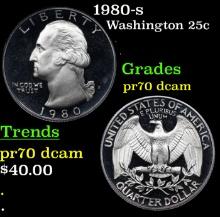 Proof 1980-s Washington Quarter 25c Grades GEM++ Proof Deep Cameo