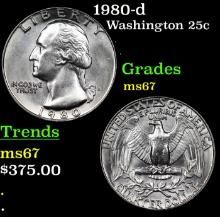 1980-d Washington Quarter 25c Grades GEM++ Unc