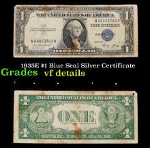 1935E $1 Blue Seal Silver Certificate Grades vf details