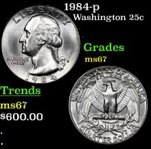 1984-p Washington Quarter 25c Grades GEM++ Unc