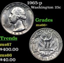 1965-p Washington Quarter 25c Grades GEM++ Unc