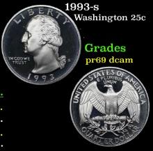 Proof 1993-s Washington Quarter 25c Grades GEM++ Proof Deep Cameo