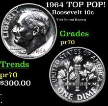 Proof 1964 Roosevelt Dime TOP POP! 10c Graded pr70 BY SEGS