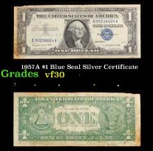 1957A $1 Blue Seal Silver Certificate Grades vf++