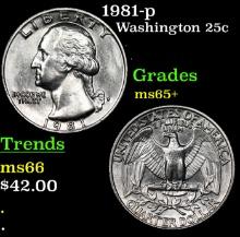 1981-p Washington Quarter 25c Grades GEM+ Unc