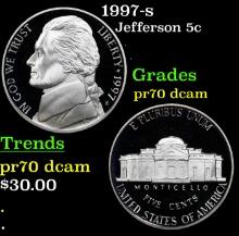 Proof 1997-s Jefferson Nickel 5c Grades GEM++ Proof Deep Cameo