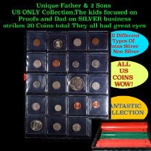 Unique Father & 2 Sons US ONLY Collection,The kids focused on Proofs and Dad on SILVER business stri