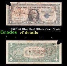 1957B $1 Blue Seal Silver Certificate Grades vf details