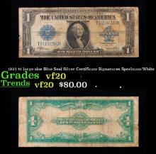 1923 Speelman/White $1 large size Blue Seal Silver Certificate Grades vf, very fine