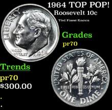 Proof 1964 Roosevelt Dime TOP POP! 10c Graded pr70 BY SEGS