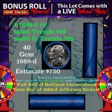 CRAZY Nickel Wheel Buy THIS 1989-d solid  BU Jefferson 5c roll & get 1-5 BU rolls FREE WOW