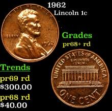 Proof 1962 Lincoln Cent 1c Grades Gem++ Proof Red