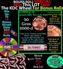 CRAZY Penny Wheel Buy THIS 2000-p solid Red BU Lincoln 1c roll & get 1-10 BU Red rolls FREE WOW Grad