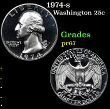 Proof 1974-s Washington Quarter 25c Grades GEM++ Proof
